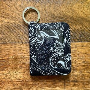 Patterned Black Keychain Wallet